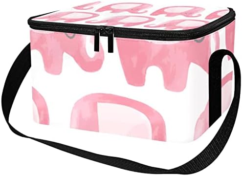 Торба за испорака на храна со розови животни, изолирана торба за намирници