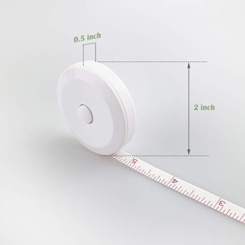 Мерка на лента за мерење на телото, мерлива лента од 60 инчи за мерења на телото, мерка со мека лента со двојно ниво, мерка