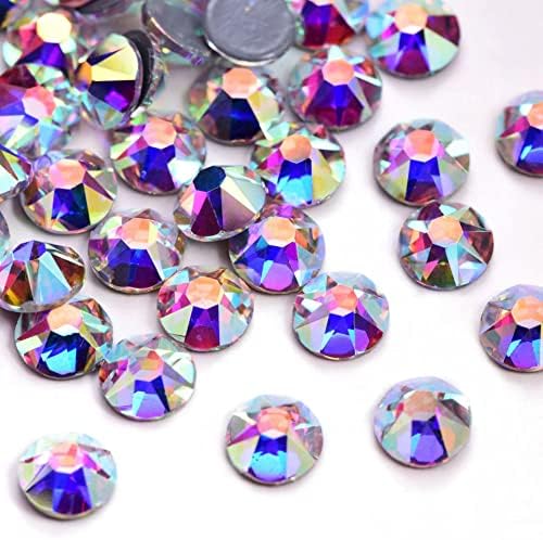 2088 Hotfix Crystal Rhinestones за фустан 16 аспекти стакло стакло од стакло на ноктите лабава камена тркалезна форма на ноктите украси