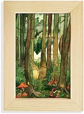 Diythinker Miaoji сликање мачки шуми од печурки десктоп приказ на фото рамка слика уметност слика 5x7 инчи