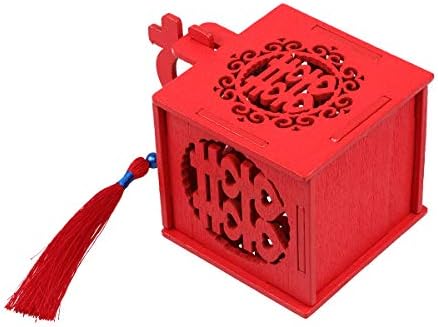 Тенсикоко 4 парчиња кинески стил дрвени бонбони кутија свадба сина мушка украси за ланси