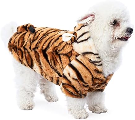 Могоко смешни кучиња тигарски костуми, миленичиња Ноќта на вештерките Божиќен костум фустан мало милениче мачка тигар костум животински