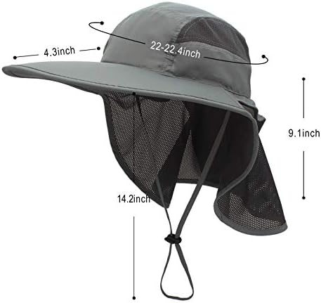 Широка од широко распространетоста на капакот со прилагодлива капаче за вратот, UPF50+ пешачење за лов на риболов за мажи и жени