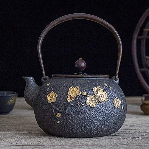 Ironелезен чај котел чајник модерен сад за железо чај со рачка против скалалирање за лабав чај и возрасни 1300 мл чајници, пибми,