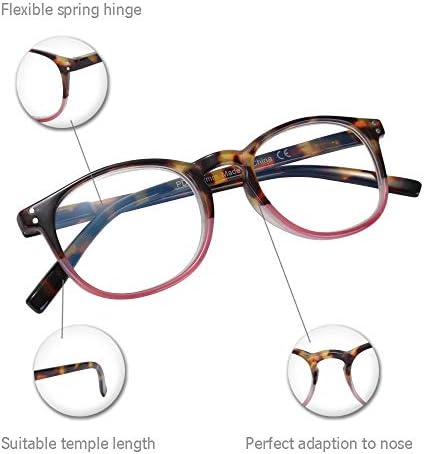 Очила за очила 4 пакувања очила за читање сина светлина блокирајќи ја пролетната шарка жени читатели