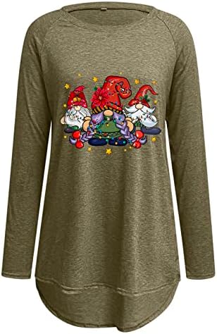 Женски Божиќни маици за бејзбол маици смешни графички маици со маици Божиќ печатени обични маици за маици врвови