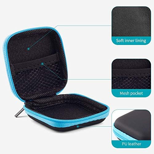 Sunguy [5-пакет] Преносни квадратни слушалки за носење мини складирање на торбички за кеси за складирање на слушалки за смартфони