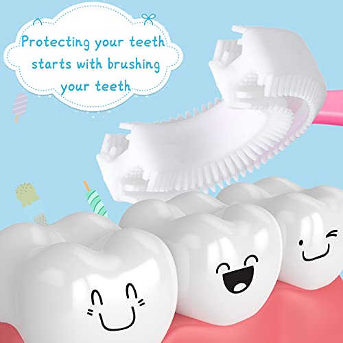 8 парчиња детска четка за заби со силиконска четка глава 360 степени четкичка за заби мали деца од типот на типот, цела уста