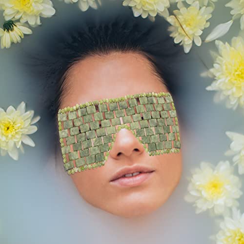 Simpexpe Jade Eye Mask Eye Ene Useable природна зелена маска за лице за лице за елиминирање на брчките подпухналост