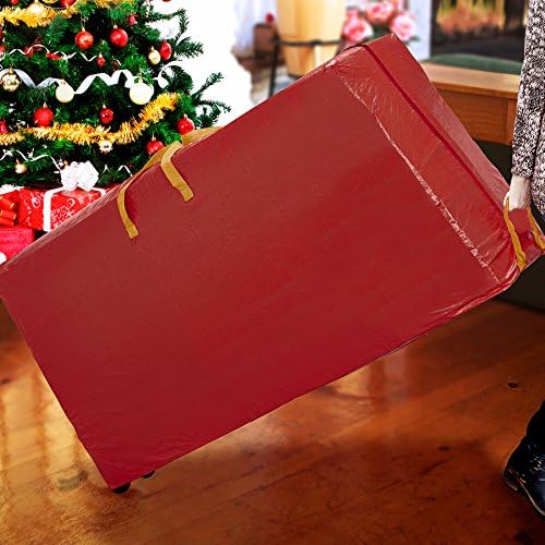 Поедноставете Ја Торбата За Тркалање/Торба За Складирање Новогодишна Елка - Црвена Торба Со Патент-Држи До 9 Стапки Голема