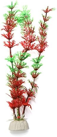 уксел 4 парчиња Црвен Пластичен Аквариум Растенија Аквариум Украс За Украсување Растенија
