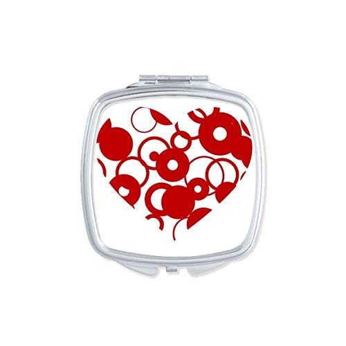 Црвениот Денот На Вљубените Срце Прстен Огледало Пренослив Компактен Џеб Шминка Двострано Стакло