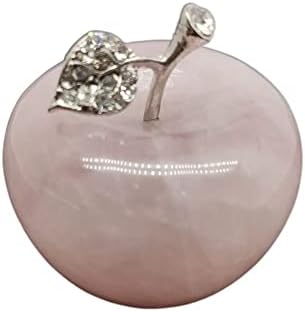 Телони рачно изработена скулптура, розов кристален камен, кристално јаболко