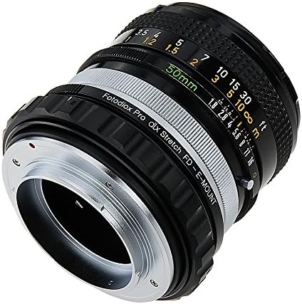Адаптер за монтирање на леќи Fotodiox DLX-Канон FD & FL 35mm SLR леќи до Sony Alpha E-mont Orrirorless Camera Camera со макро-фокусирање на хеликоидни