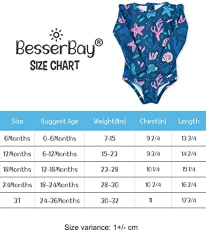 Бебеј девојки од Бесербај upf 50+ рафле рамо полу-зип костим за капење 0-36 месеци