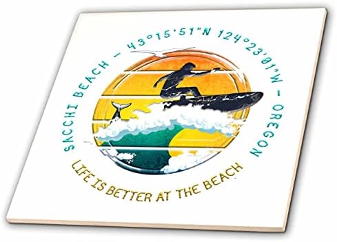 3дроуз Американски плажи-Плажа Саки, Округот Кус, орегон убав подарок за патување-Плочки