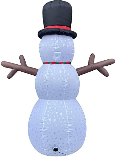 Фрејзер Хил Фарм 8-метри. Пред-осветлен Божиќен надувување | Olоли Снежен човек со печатење во снегулка, RGB светла и торба за