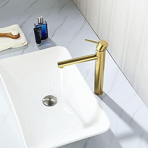 Четкано злато бања тапа за палуба монтирана ладна и топла вода чешма од масички од басен