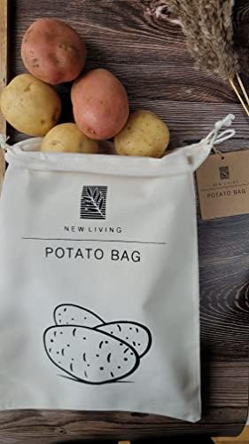 Торба за компири |Органски Ленени Материјали | Еко Производ / Со Ново Живеење | Торба за Складирање Храна | 26 38