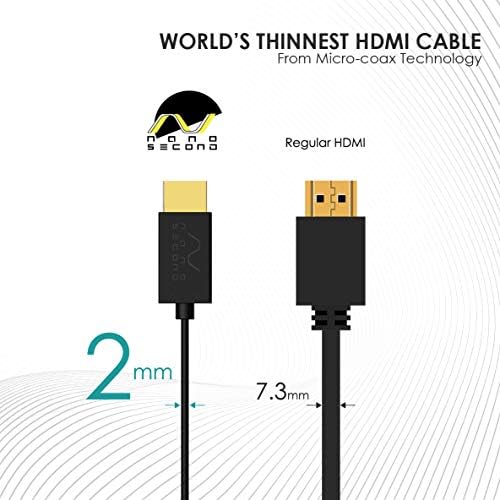 Наносекунда Екстремни Тенок 2.6 ' Микро HDMI До Мини HDM Кабел-Најтенкиот светски &засилувач; Најфлексибилен HDMI Кабел Со Голема