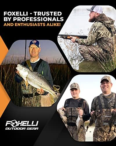 Foxelli Baders на градите-Камо лов на риболов за мажи и жени со чизми, 2-полен најлон/ПВЦ водоотпорни бутари
