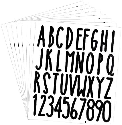 Aiex 8 листови 2 инчи налепници за број на букви, само-лепете винилни броеви декорации за налепници за броеви за домашни канцеларии