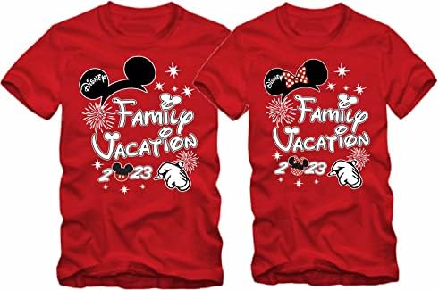 Семејство 2023 година Мики Мини Семејни маици за одмор што одговараат на маици за маици за мажи за мажи
