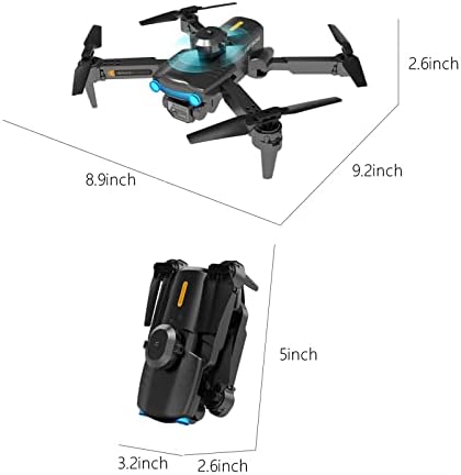 Преклоплив дрон, лесен и преклопен мини камера дрон со двојни модели со двојна 1080p WiFi камера, контрола на гестови RC Quadcopter