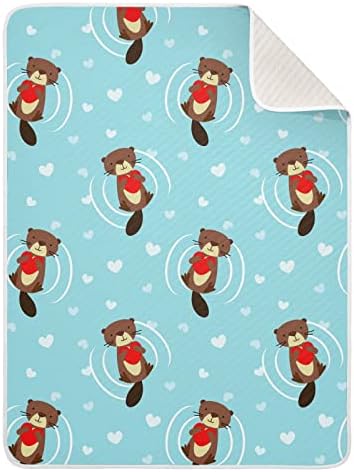 Swaddle Clature Beavers памучно ќебе за доенчиња, примање ќебе, лесен мек ќебе за креветче за креветчето, шетач, расадници, ќебиња од расадници,