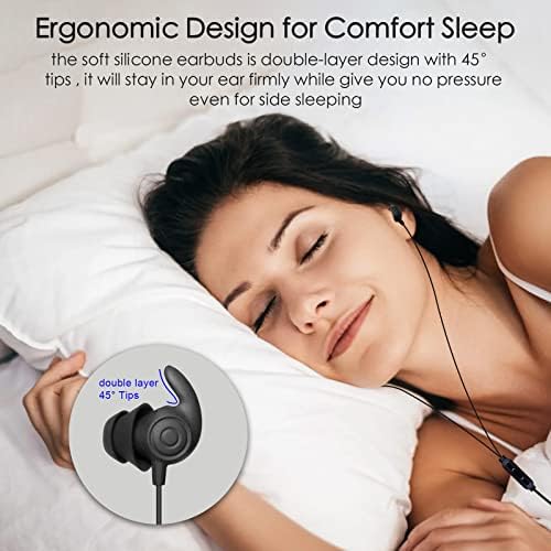 Hmusic Sleep Earbuds, жични слушалки за спиење, ултра лесен мек силиконски сон за спиење УСБ -слушалки за типот Ц со микрофон за микрофон,