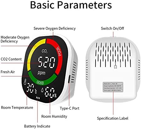 Детектор на температурата на мониторот за квалитет на квалитетот на воздухот на воздухот CO2 детектор NFRARAR NDIR детектор
