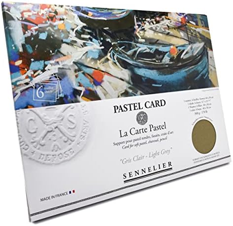 Sennelier la carte пастелна картичка Pochette, 15,75 x 11, монохроматско светло сиво