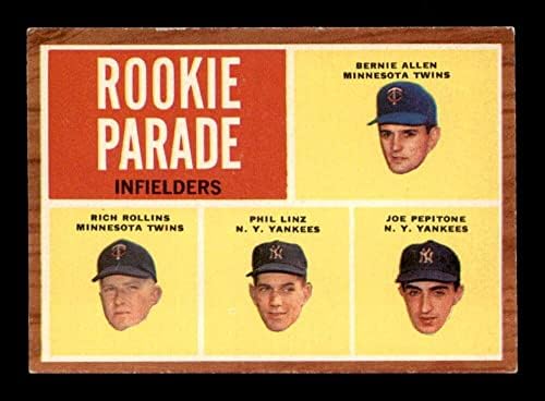 596 Пепитон/Линц/Ален/Ролинс Дебитант Парада - 1962 Топс Бејзбол Картички Оценет EXMT - Бејзбол Плочи Автограмирани Гроздобер