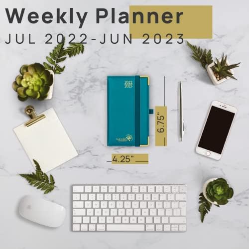 Poprun Planner 2022-2023 Големина на чантата 4.25 '' x 6,75 '', Дневен неделен и месечен планер со солза агол, часови за часови, хартија од
