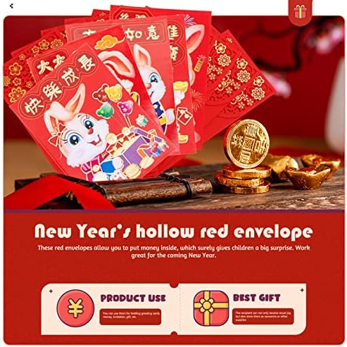 ПРЕДИЗУМ Црвени Пликови Кинески 60 парчиња Кинески Црвени Пликови Година На Зајакот 2023 Пликови Со Пари Лунарна Нова Година Кинески Џебови