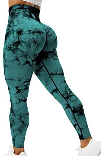 QoQ жени со високи половини на лежишта за тренингот на задниот дел за кревање на теретани јога панталони, плен, витална контрола на стомакот