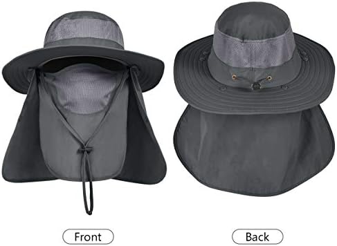 Lcztn upf 50+ капа за заштита на сонце широко риболов капа со капаче за лице и вратот