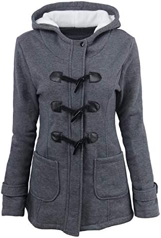 Женски зимски згуснети палто со крзнено качулка капчиња кадифен јака јакна со отворена мода удобна џебна надворешна облека