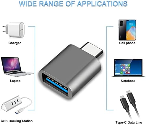 USB C до USB адаптер, тип C Thunderbolt 4 OTG конвертор, USB C MALE до USB 3.0 женски адаптер за Apple MacBook Pro, Mac Book, iPad, Samsung Galaxy S20-S23 и повеќе