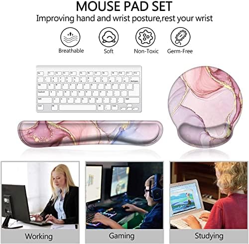 Поддршка за одмор на зглобот на тастатурата и подлога за рампа на глувчето, ергономски влошки на глувчето Меморија од пена за глувци