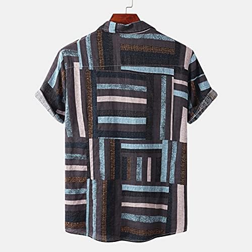 Подарок за кошули за празници Dudubaby за него летен нов краток ракав плус големина машка лабава лапава хавајска кошула за печатење