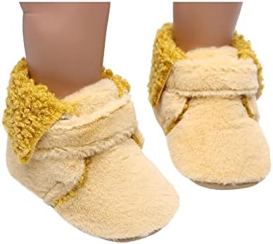 Големина 8 Девојче девојче чизми Плишани девојчиња меки први чизми момчиња снег памук за новороденчиња чевли топли чевли за бебиња
