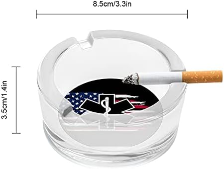 Американско знаме ЕМС starвезда на животот ЕМТ Парамедици Медици Кристал Аштрај Цигари и цигари држач за фиока за пепел