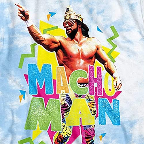 WWE Mens Macho Man Burts - Мачо Ман Ренди Савиџ Суперerstвезда Теј - Светска шампионска маица во борење