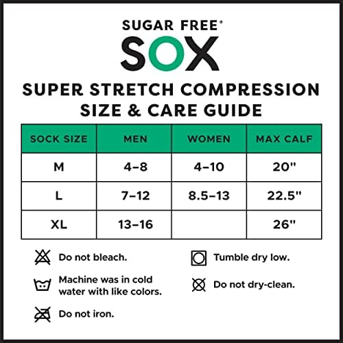 Сокс Без шеќер Дипломирани Компресивни Чорапи 15-20 mmHg