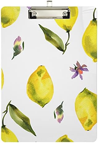 Свежо Цитрусно Овошје Лимон Пластична Табла со Исечоци 9x12, 5 Акрилни Табли Со Исечоци Со Клип Со Низок Профил А4 Големина На Букви Тешка Табла