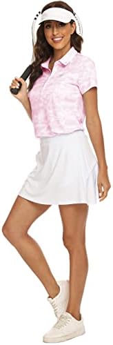 Mofiz жени кратки ракави голф поло маички брзо суво камо лесен UPF 50+ тениски спортски атлетски врвови случајно
