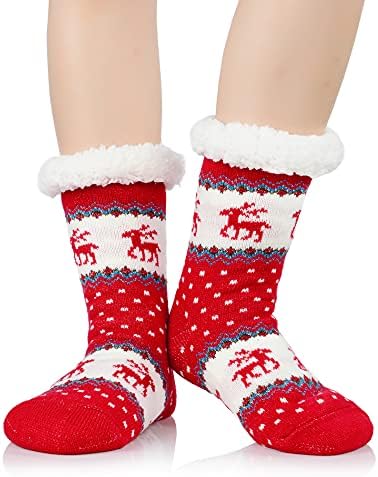 Американски трендови Божиќни влечки чорапи жени нејасни чорапи залепени чорапи што не се лизгаат атлетски пријатни топла зима