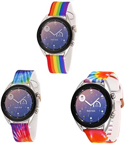 Greaciry 3-пакет компатибилен со Samsung Galaxy Watch Active Bands/Active 2 опсези/Galaxy Watch 3 опсези 41 mm, 20 mm Floral Claid Soft