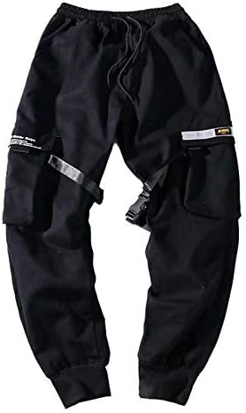 Карго панталони во Diyago за мажи мода лежерна стилска удобна панделка со мулти-џокери џогер хип хоп редовни панталони панталони панталони